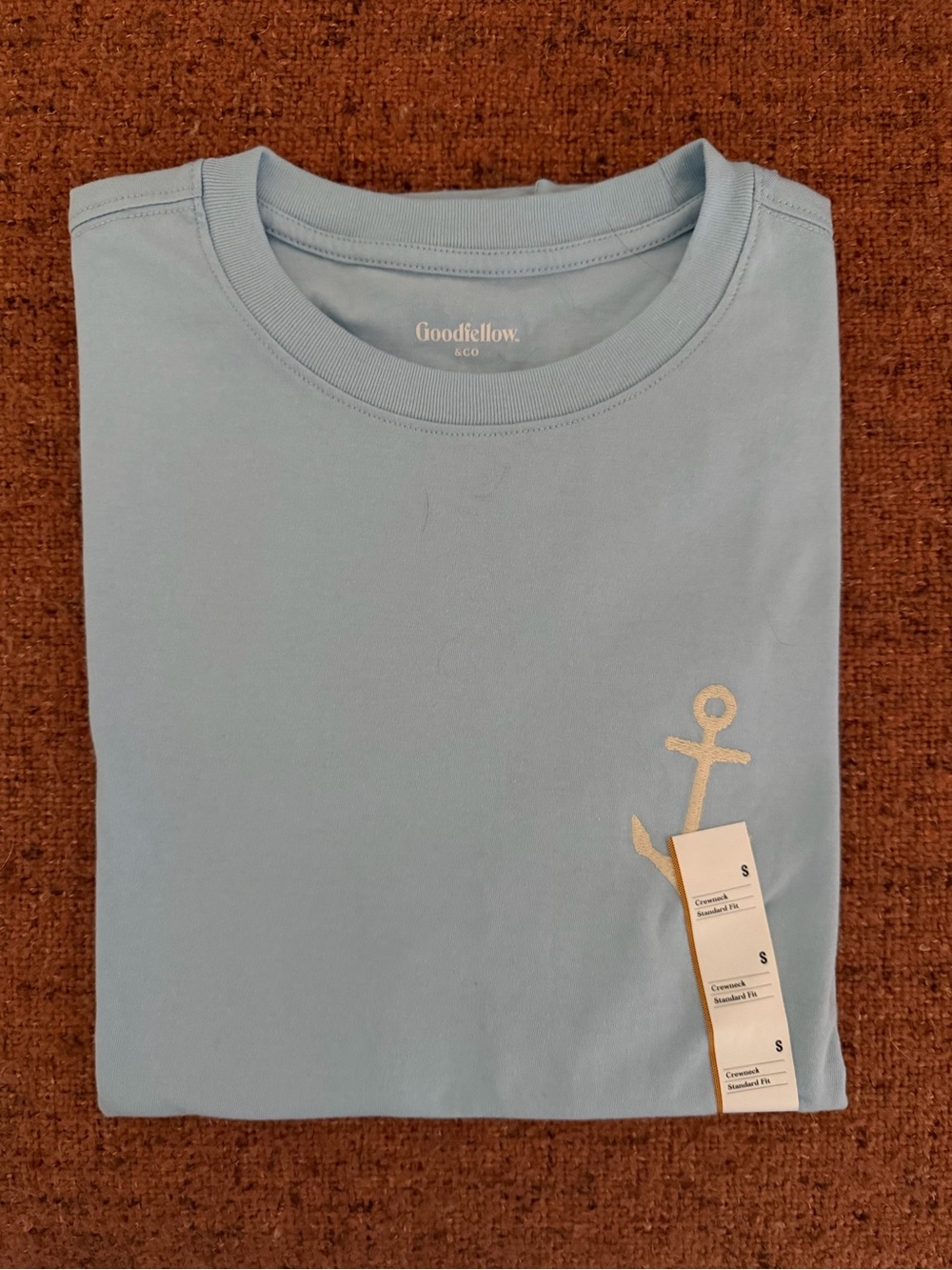 Goodfellow & Co Light Blue Anchor Crew Tee